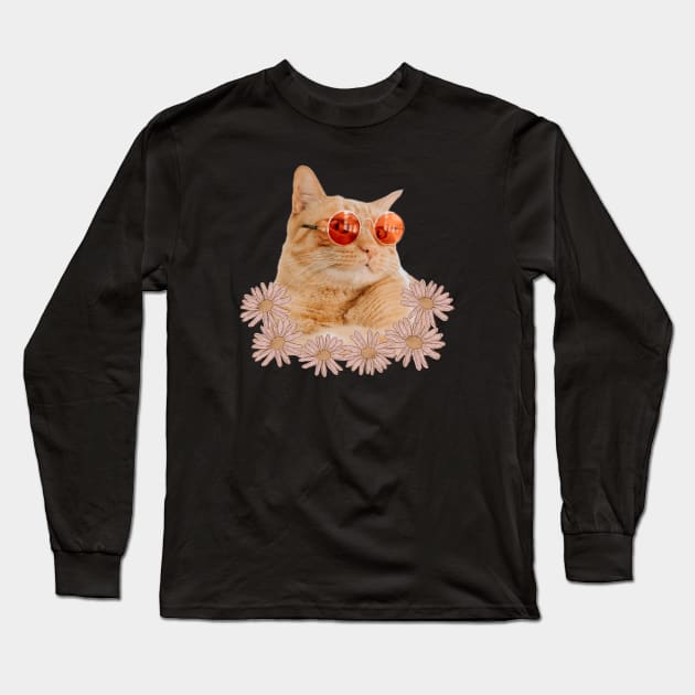 Funky cat Long Sleeve T-Shirt by ArtsyStone